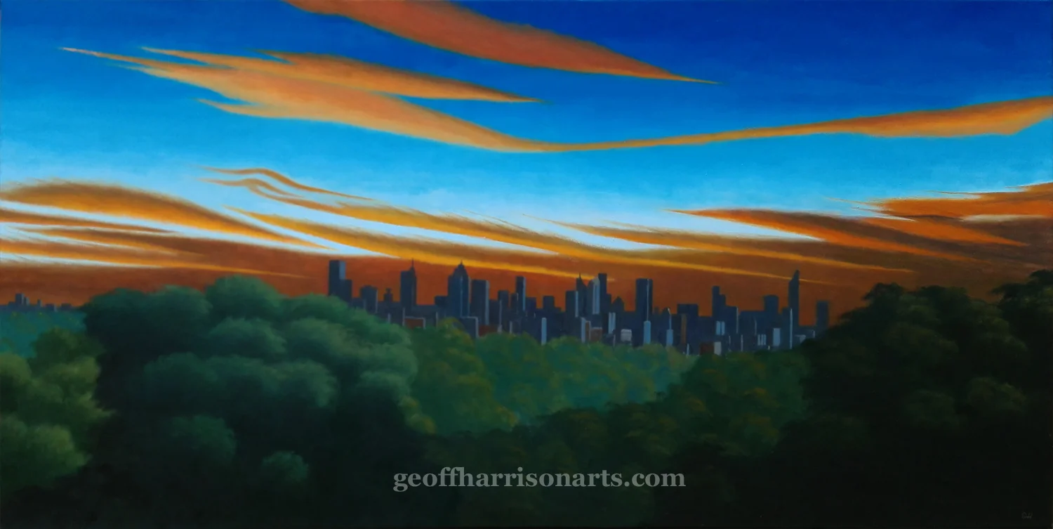 The Roar Of The Approaching Night Oil On Canvas 75 cm x 150 cm