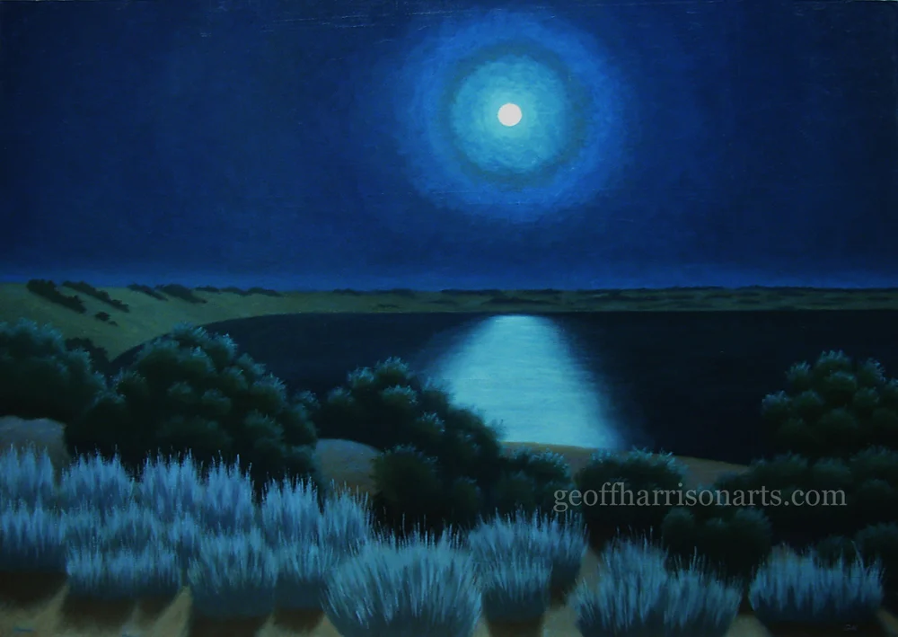 Moonlight Near Roxby Downs, 2014, Oil On Canvas, 101 cm x 142 cm