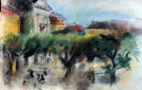 Friedl Brandeis, View Of Theresienstadt, 1944 , Pastel