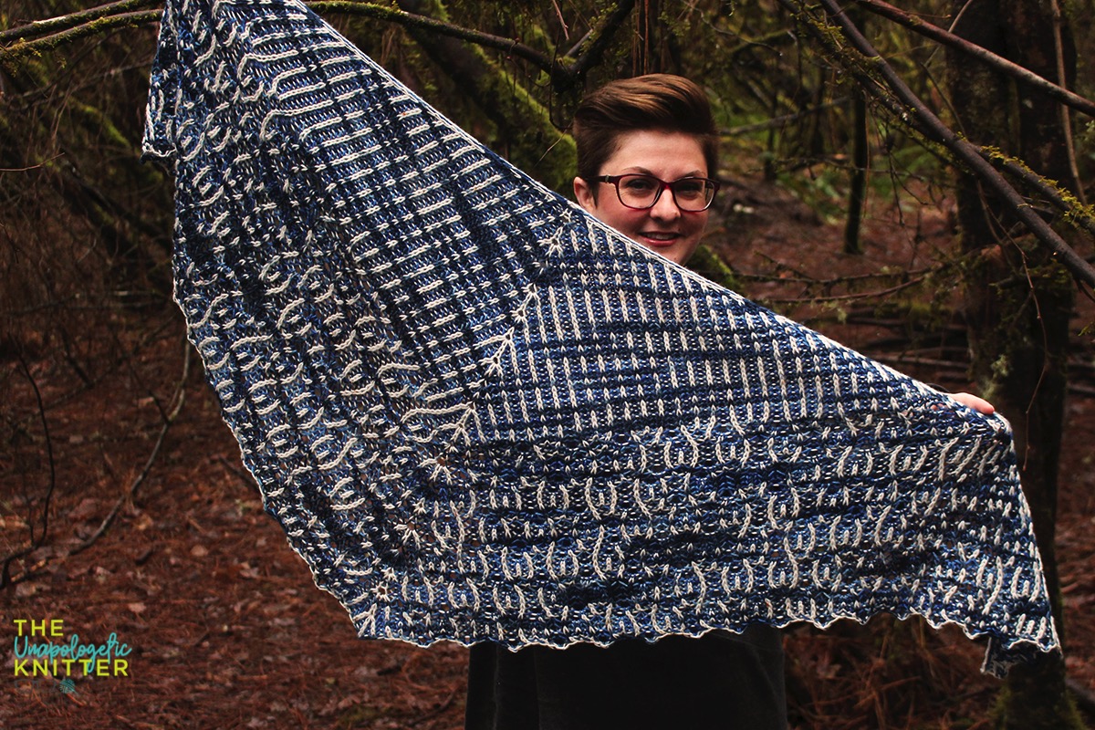 Kelp Garden - brioche triangle knit shawl pattern