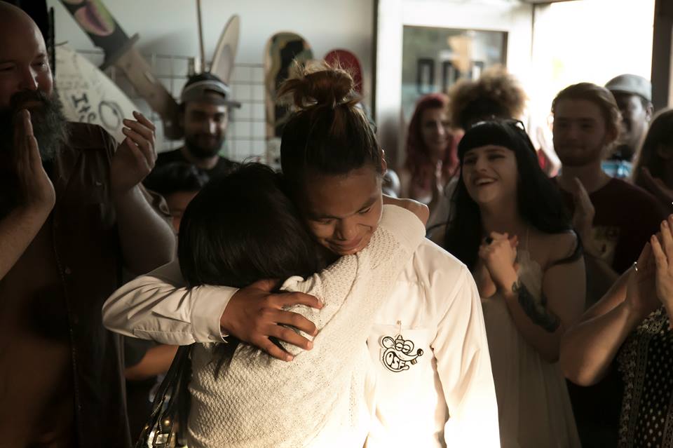 Not a dry eye in the room at as Parr hugged his grandmother. Parr traveled all the way from Nunavut this year to become the first person in his family to graduate high school! Emotions were running high to say the least. 