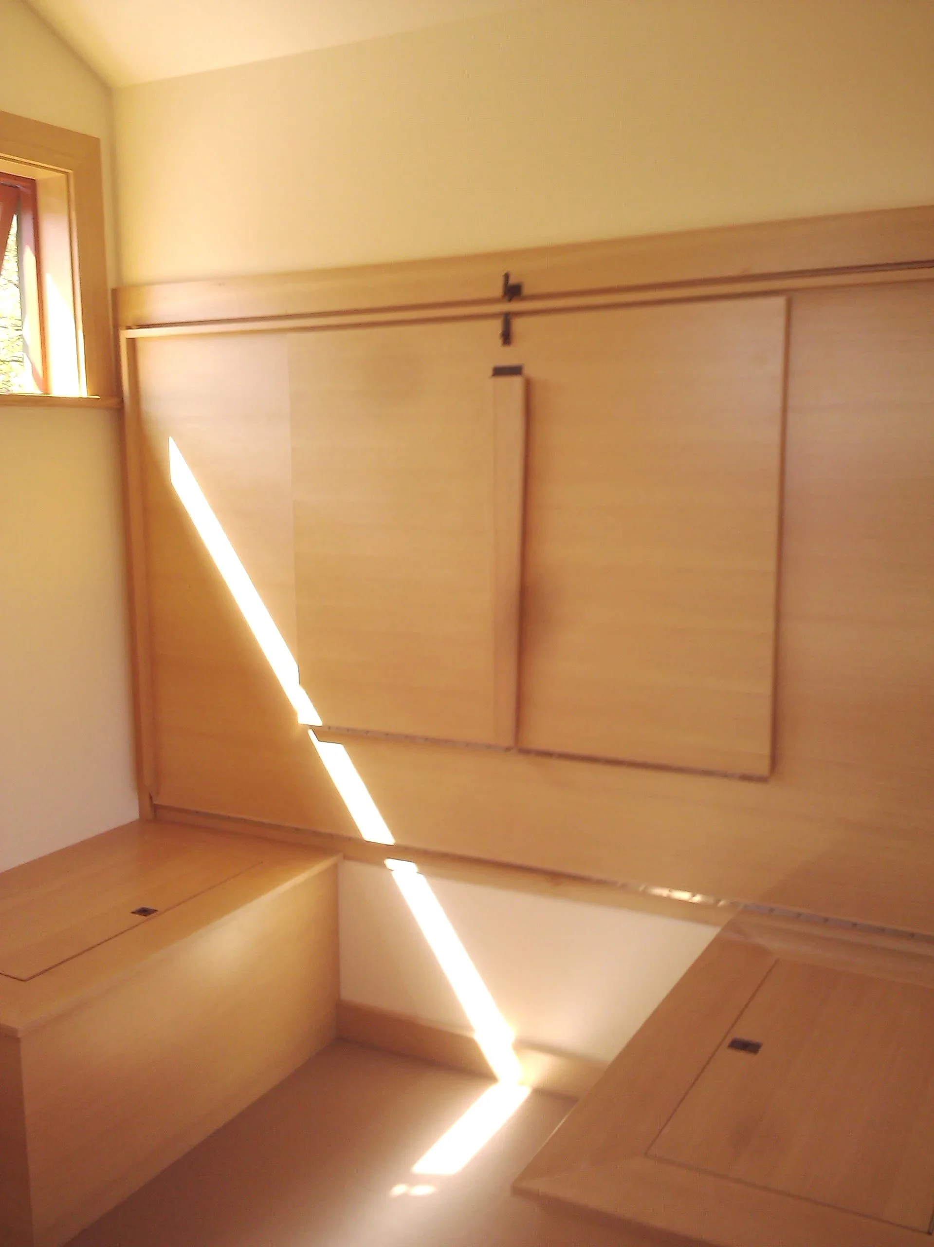 "Napping Shed" with Interior Murphy Bed, Dropdown Table and Storage Benches