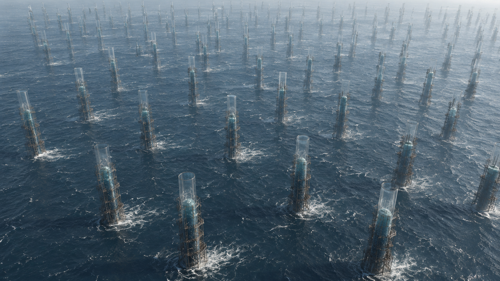 Endless glass towers in misty ocean.png