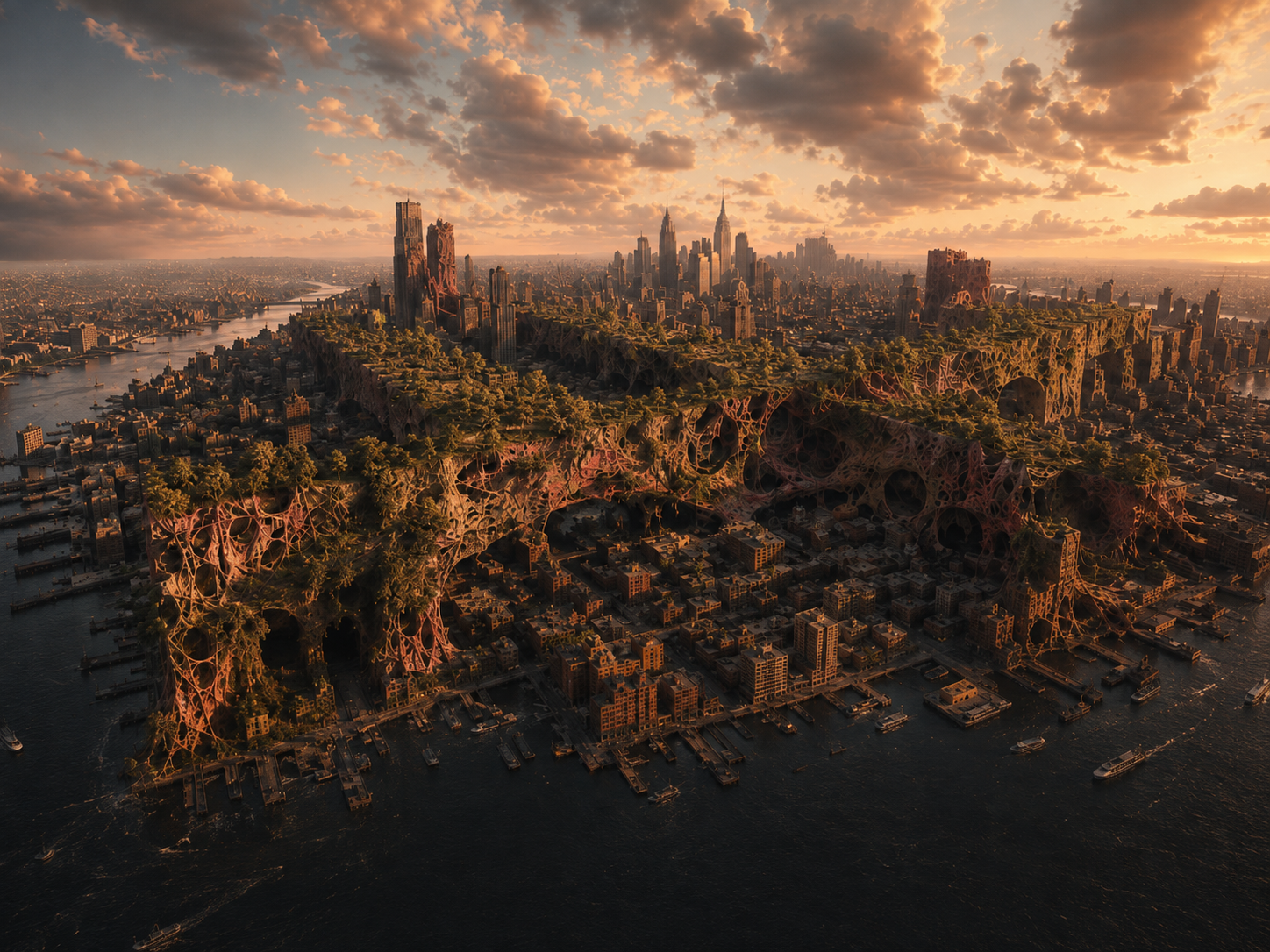 Sunset Overgrown Megastructure City.png