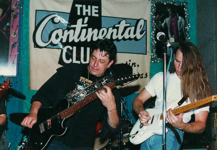  Joe Ely and Ian Moore onstage in '92 