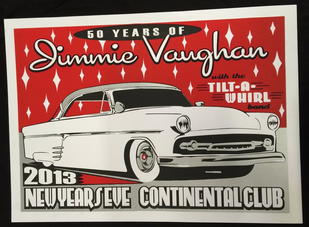 Jimmie Vaughan NYE 2013-2014 Screen Printed Poster