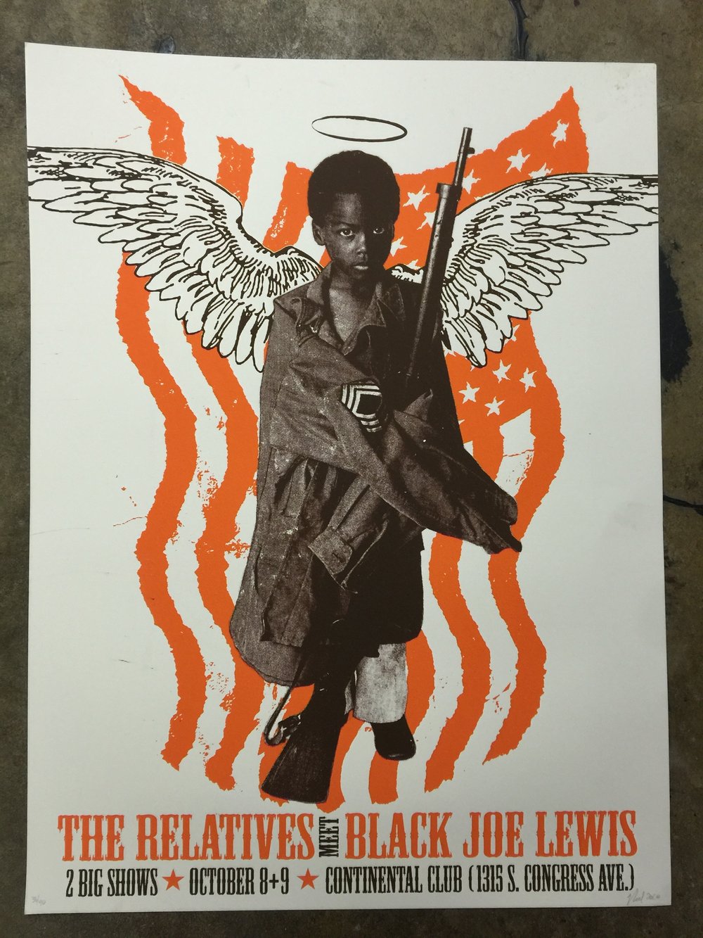 The Relatives meet Black Joe Lewis 2011 Screen Printed Poster