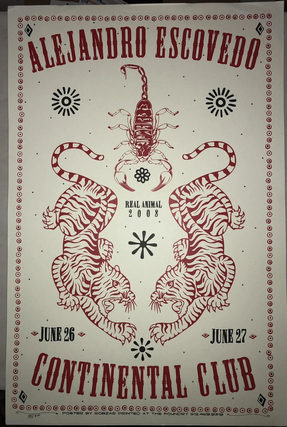 Alejandro Escovedo "Paper Tiger" Poster 2008
