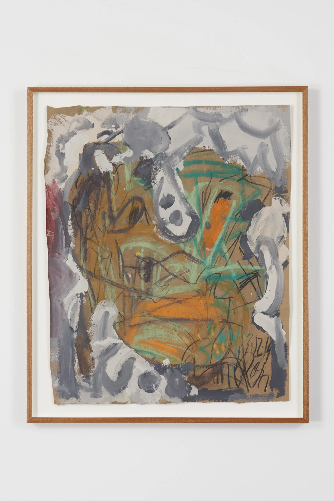 SCORPIO , 2014 Charcoal, pastel, synthetic polymer paint, acrylic gesso on brown kraft paper 30 x 24.5 in 