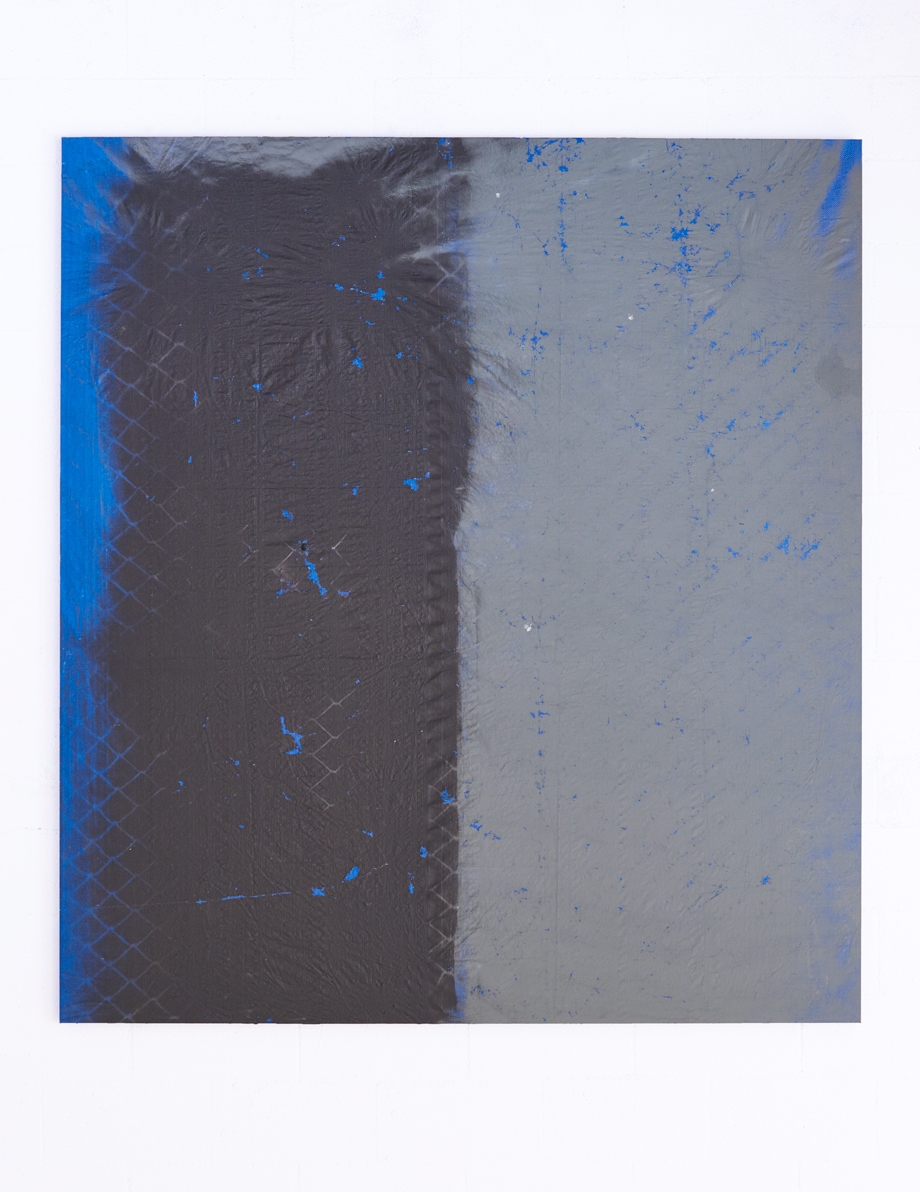 senator , 2015 Tarp on wooden stretcher 84 x 76 x 1.25in 
