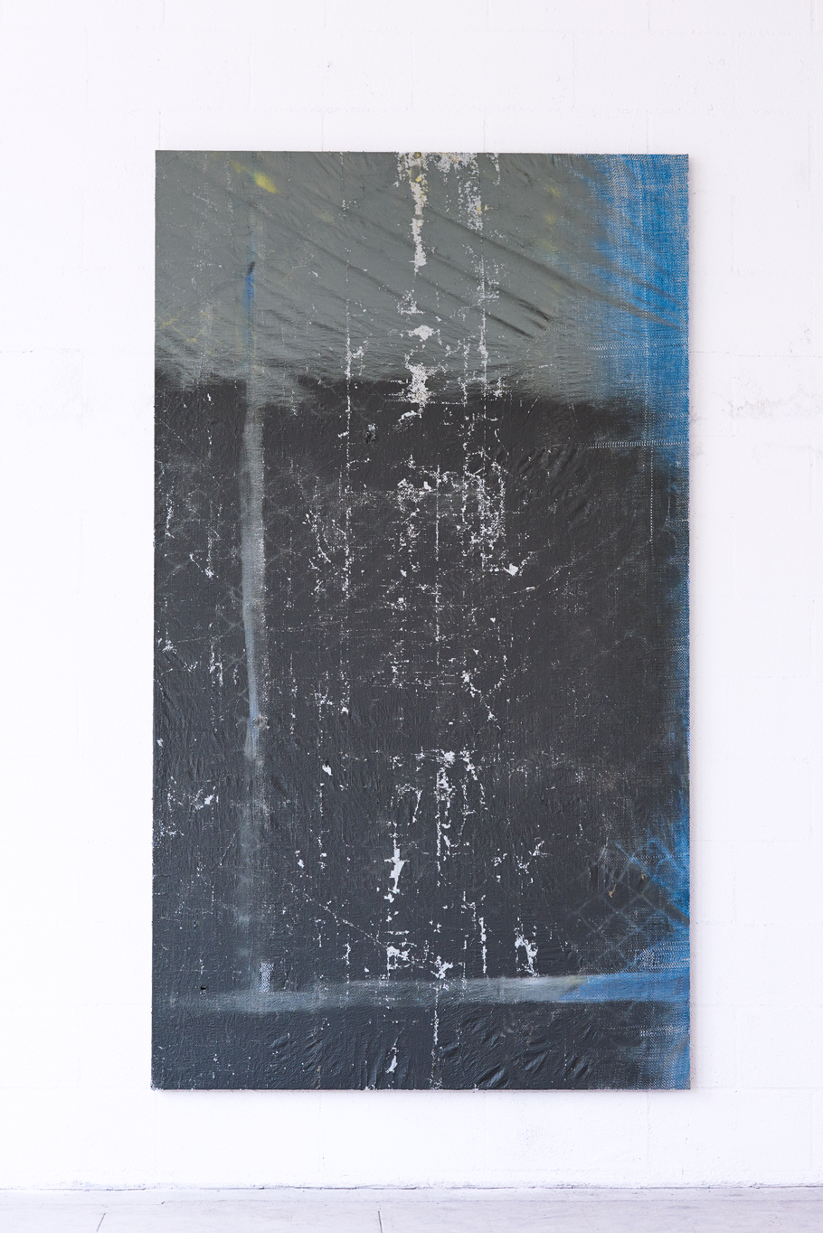 skeksi , 2015 Tarp on wooden stretcher 91 x 52 x 1.25in 