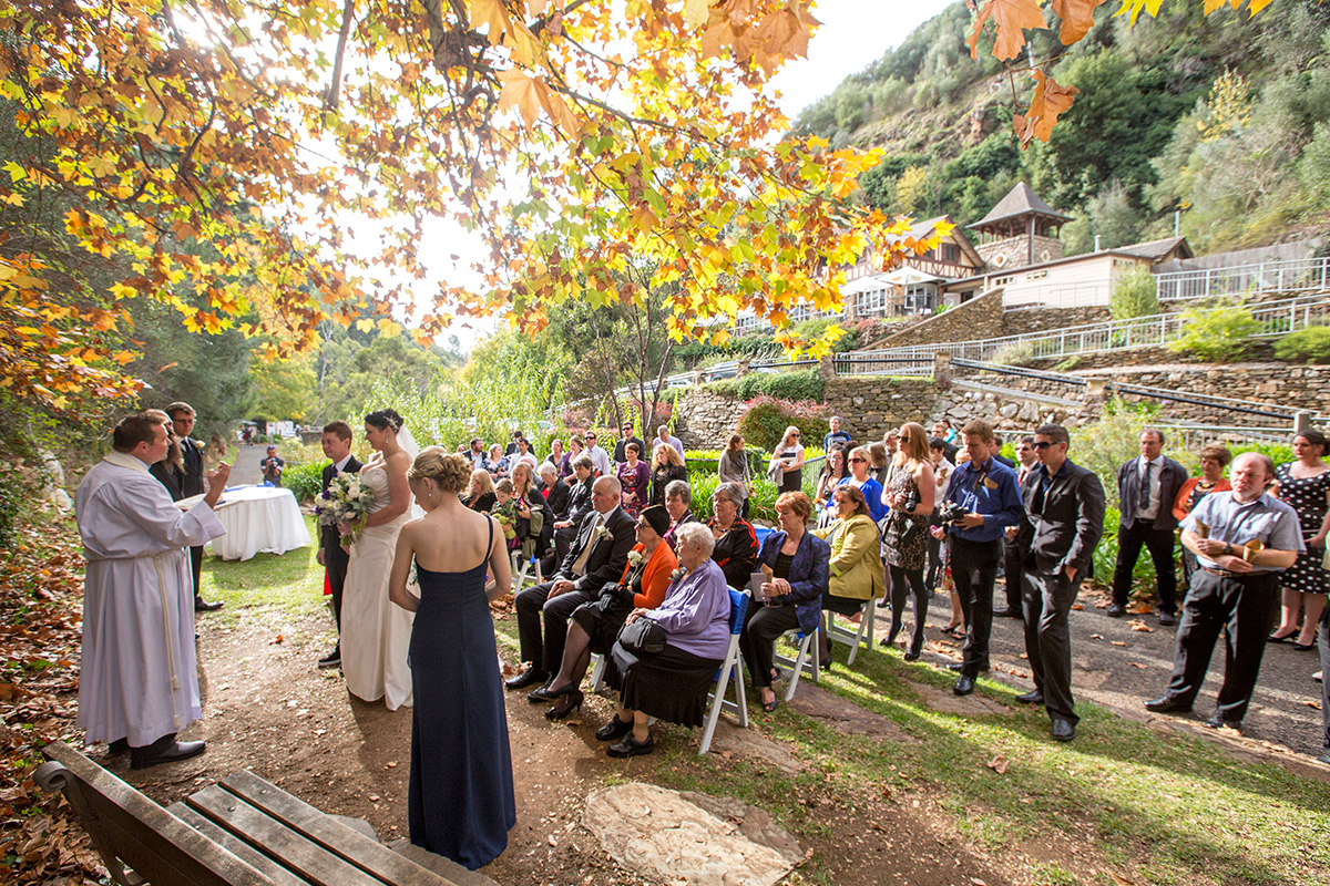 utopia waterfall gully ceremony wedding