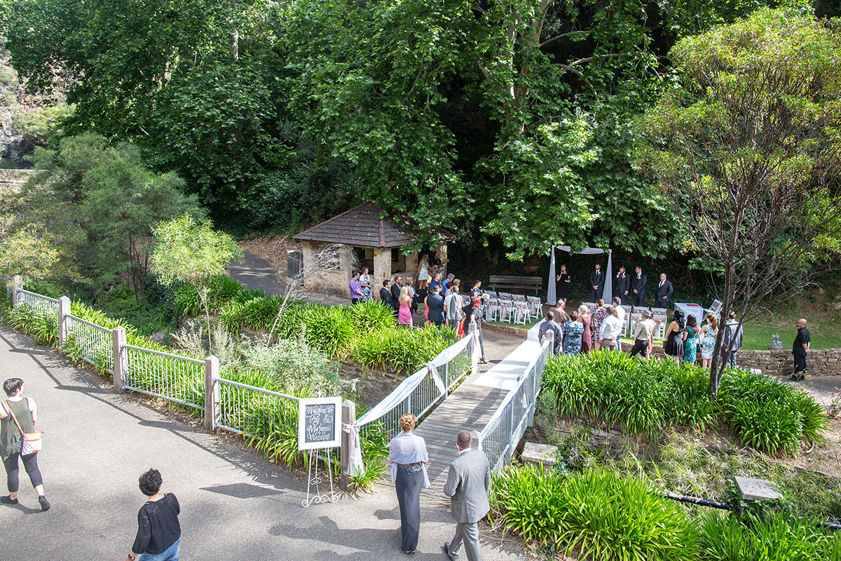 utopia waterfall gully wedding ceremony