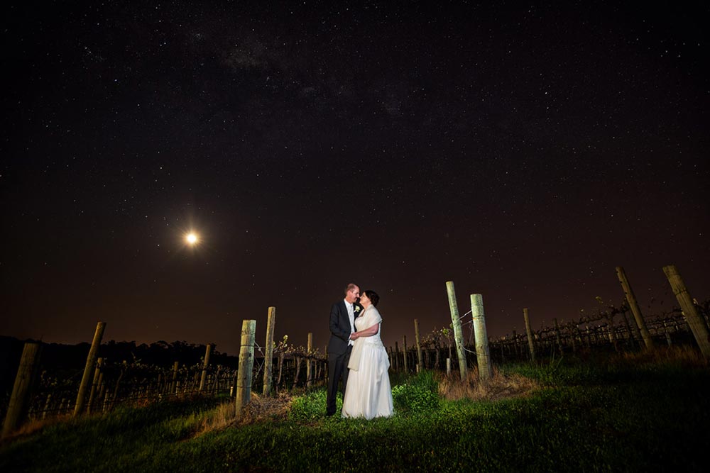 winery  wedding night photo portrait