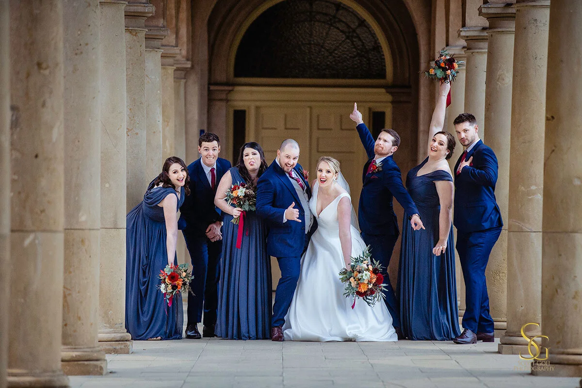 bridal party fun wedding photos university of Adelaide