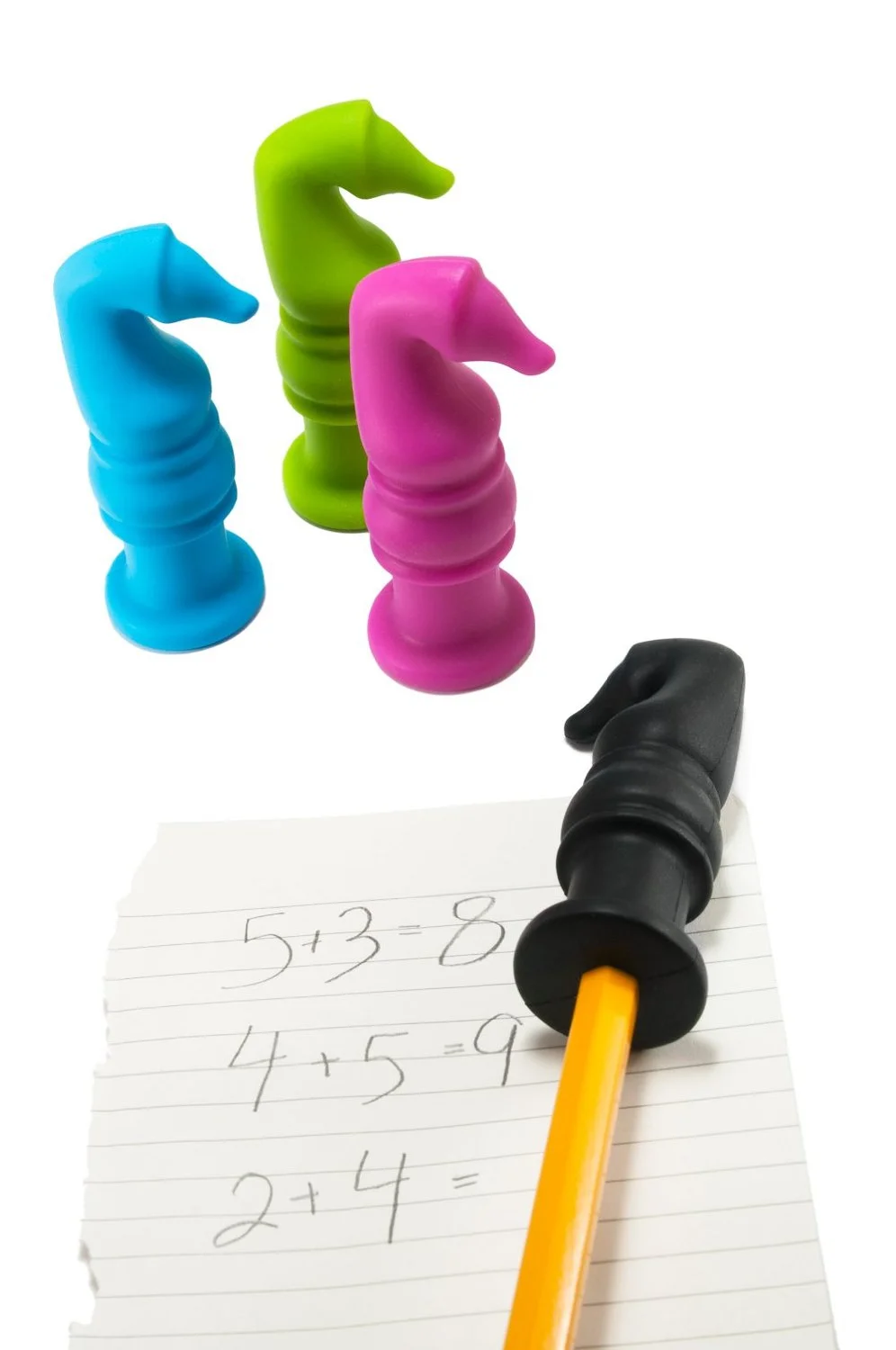 Chewy Pencil Toppers - Fun Sensory Motor Aid! (Pack Of 4) 