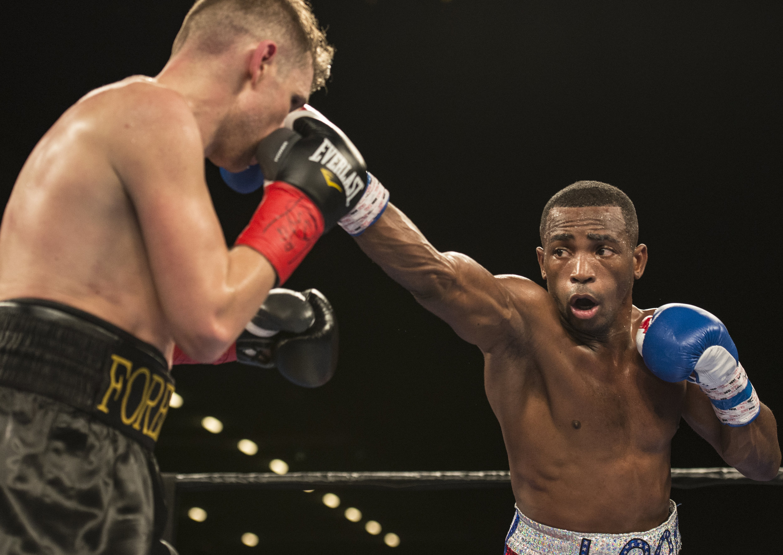  Cuban boxer Erislandy Lara attempts to connect with a jab during his fight against Yuri Foreman at Hialeah Casino Park. 