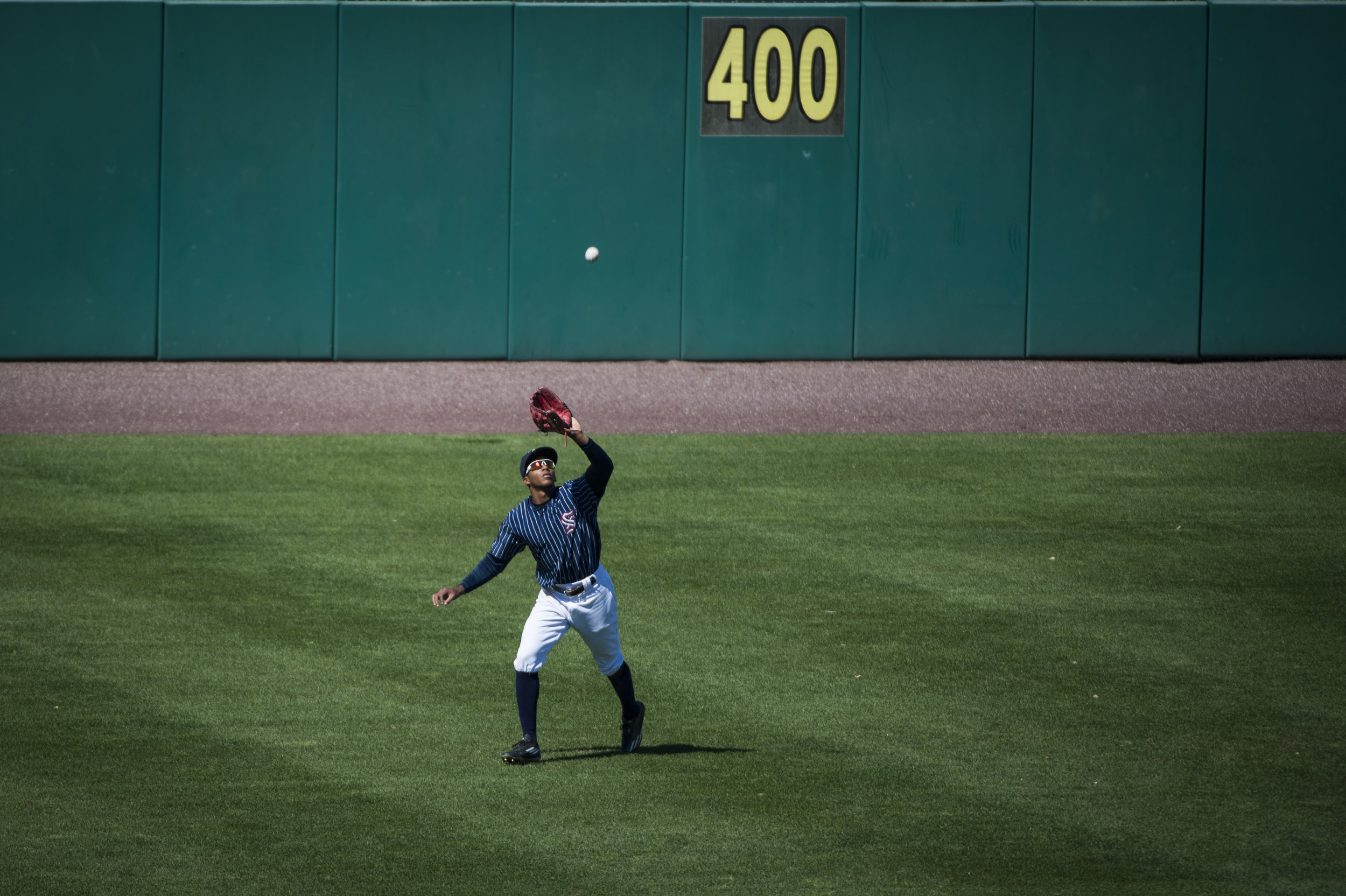  Rafael Bautista catches a fly ball during the Syracuse Chiefs game against the Norfolk Tides on April 23rd, 2017. “He’s an outstanding outfielder, runs exceptionally well, has a good throwing arm and he pays attention, that’s what I like most about 