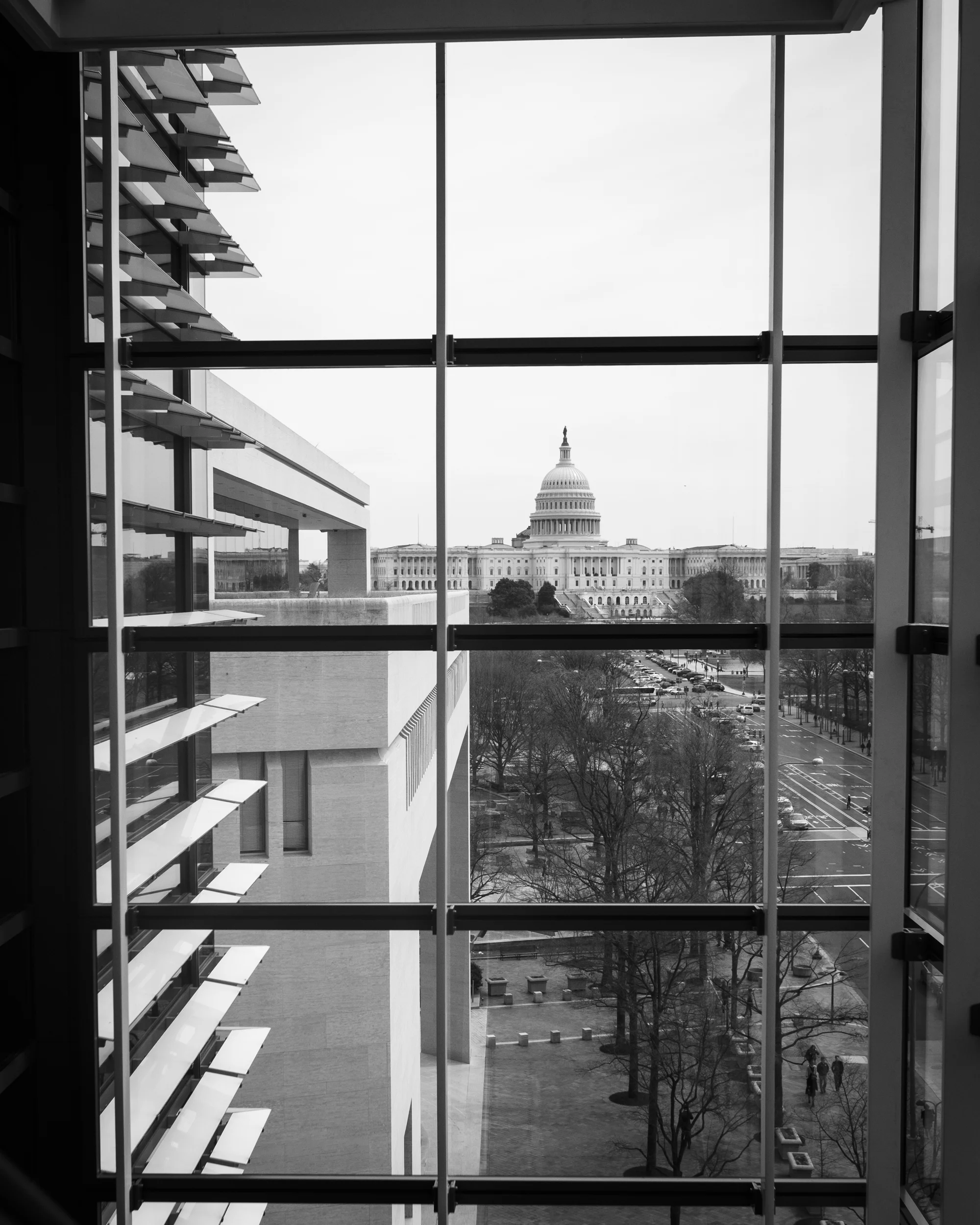 The US Capitol building from inside the Newseum.