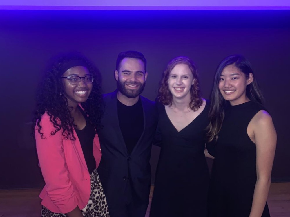 The ‘Economy’ team. From left, journalist Brooklynn Cooper, visual storytellers Bryan Cereijo and Abby Cantrell, and designer Kailee Akers.