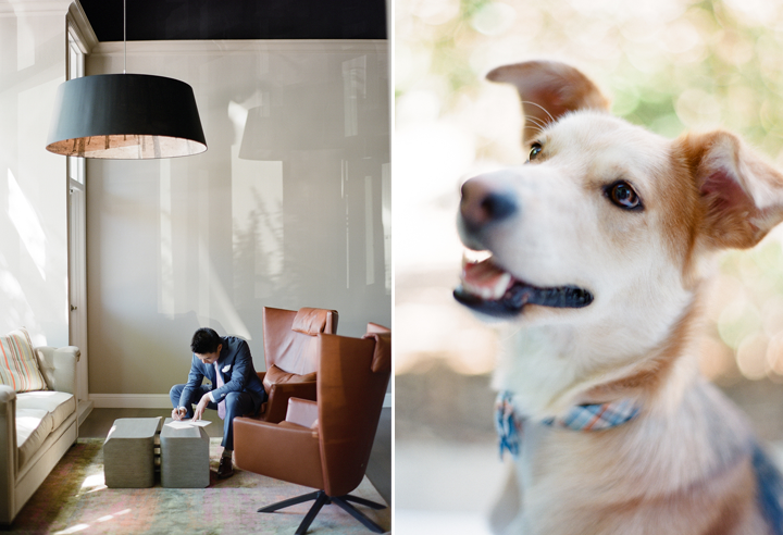 Parker, the couple's dog, was their ringbearer
