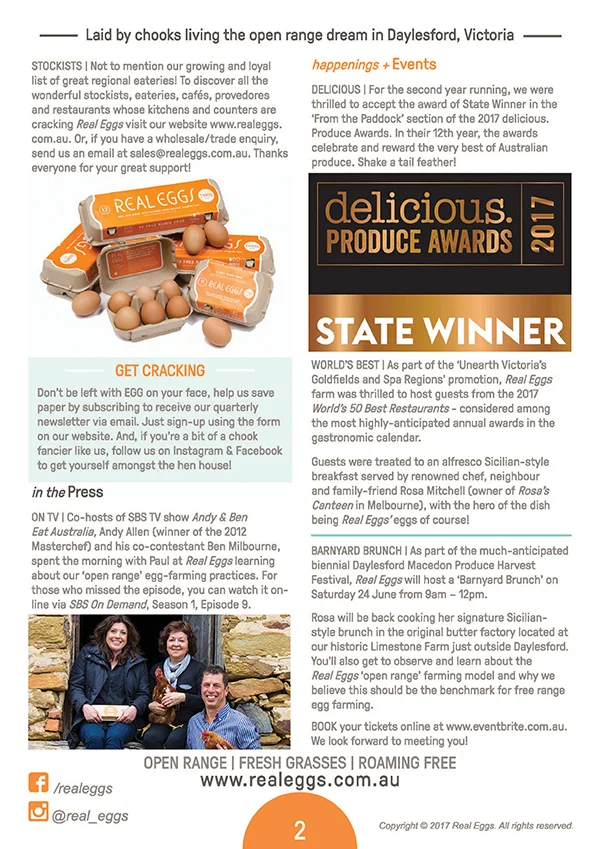 real eggs  print newsletter