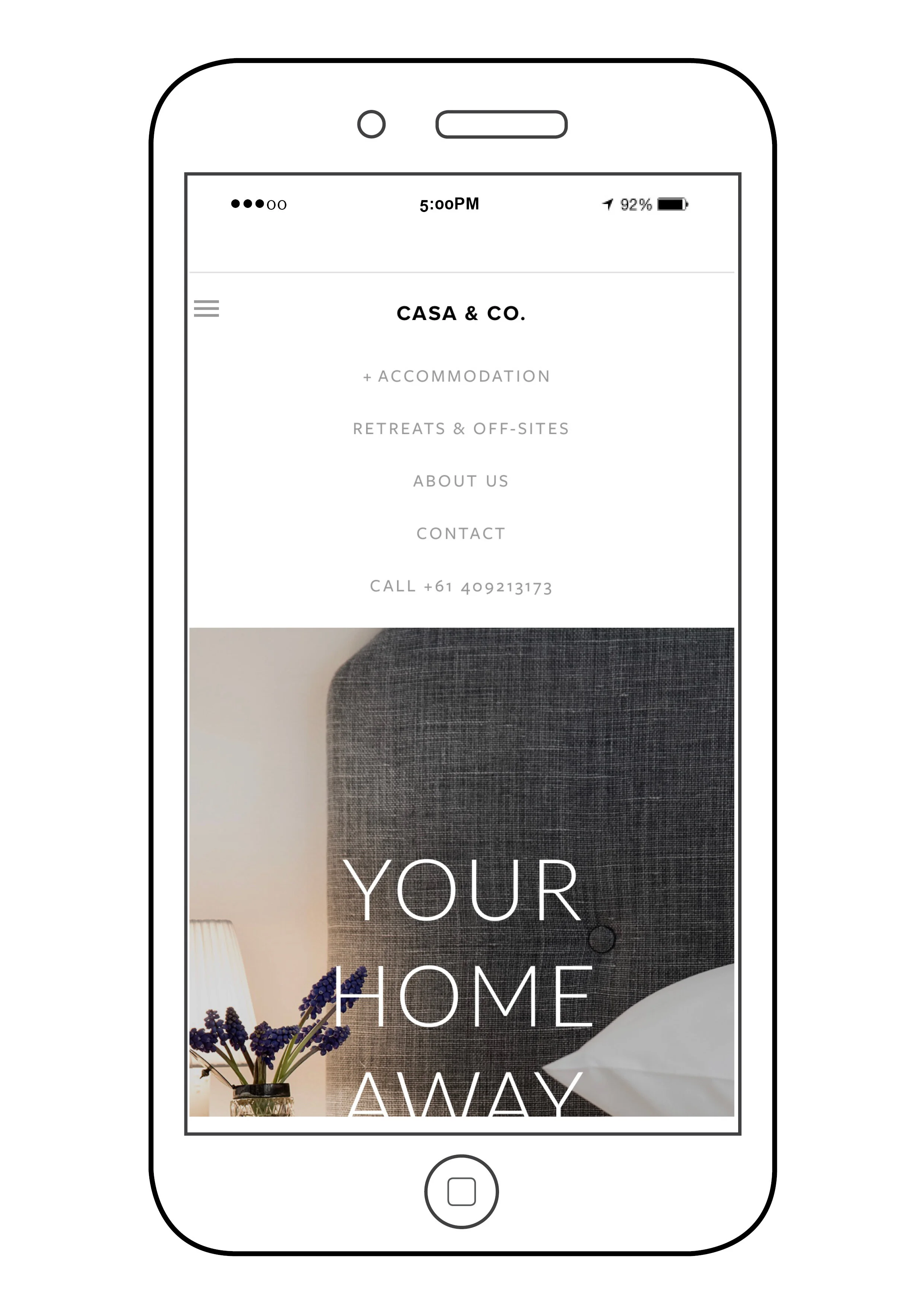 Branding + website design  casa &amp; co accommodation