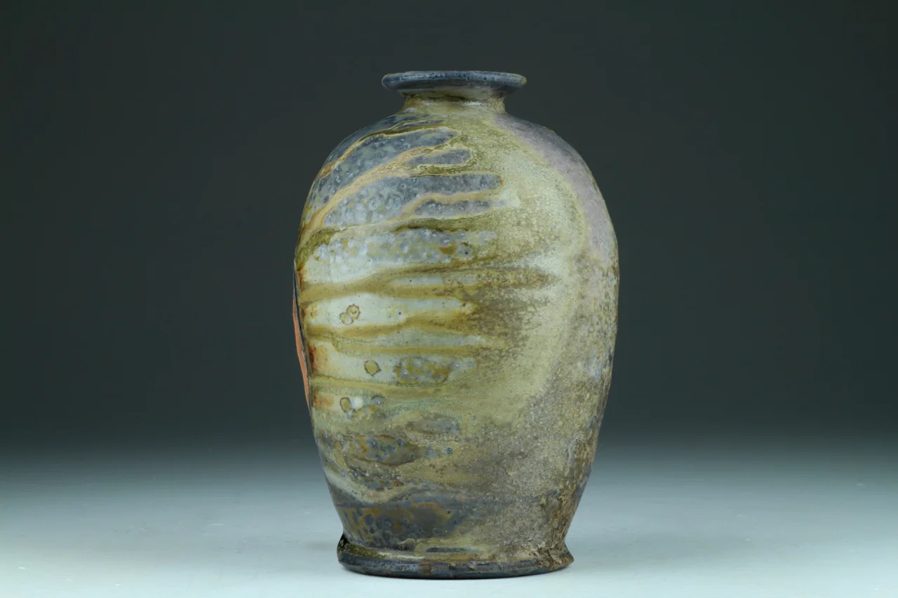 Stoneware bottle, 8" high, from the firebox.