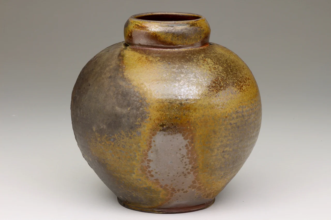 Vase, 12" high, stoneware.