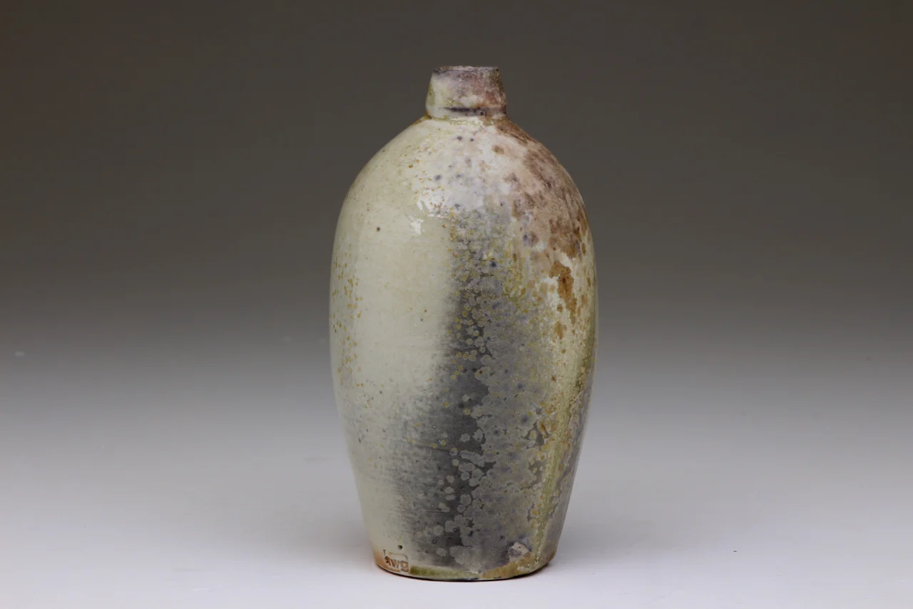 Porcelain bottle, 9" high, from the side-stoke area.