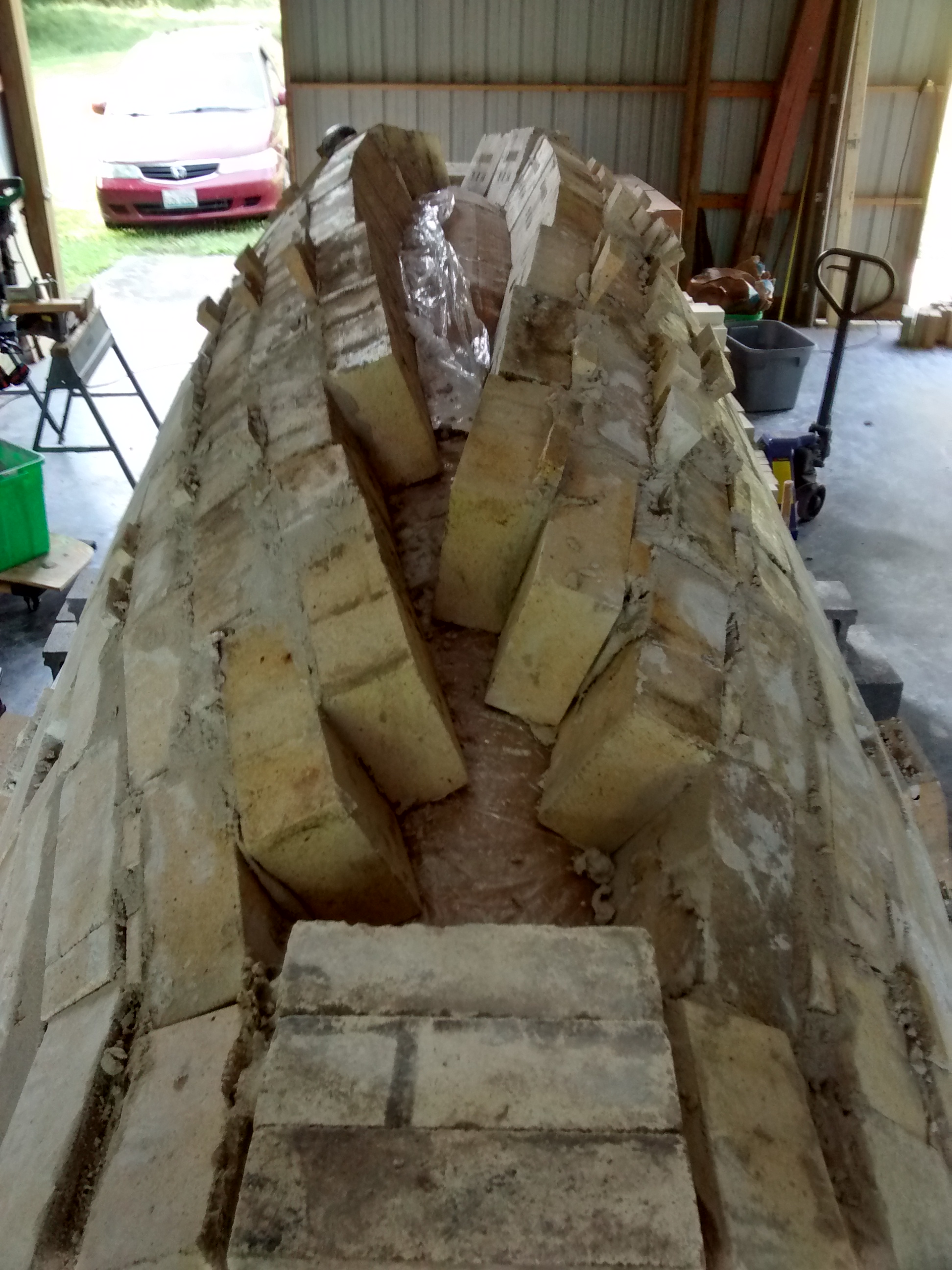 This is about as far as we can go without multiple cuts of each brick to get a custom fit.