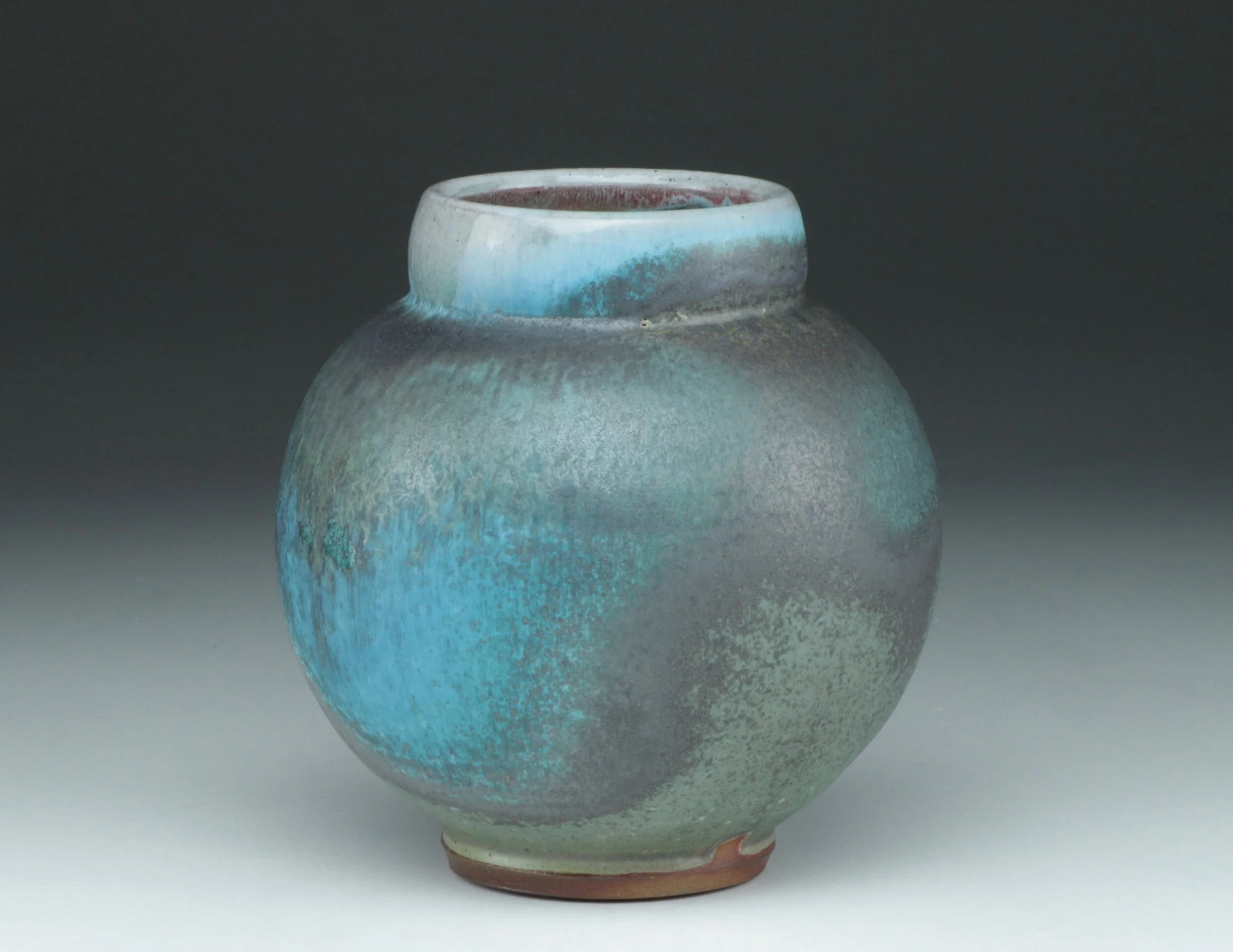 Stoneware Vase with Oribe Glaze
