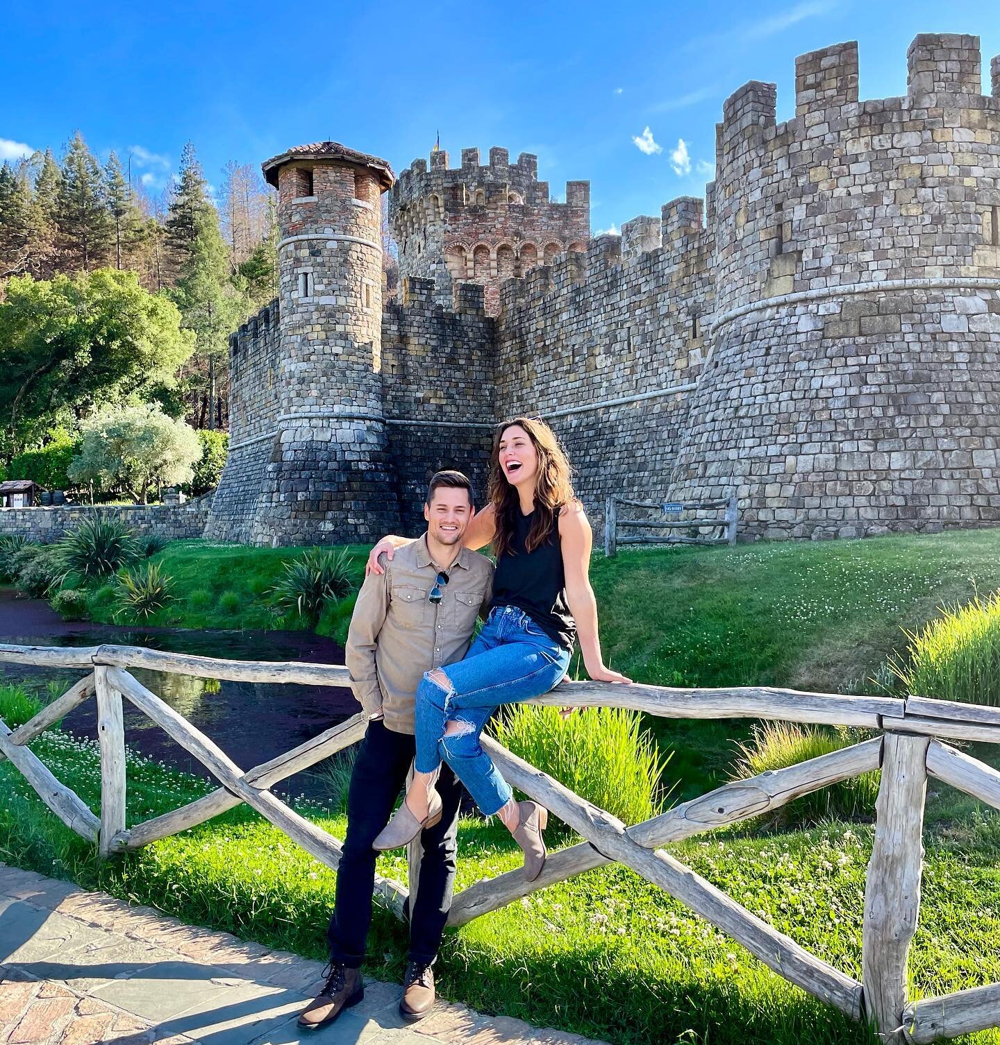 Castles 🏰 + Wine🍷 + Love ❤️ = Lots of laughter 🤣🥰🤣 

I love that our girls got your laughter &amp; sense of humor 🥰
-
Thx @hannah_claire_photography for capturing the moment (and all of our goofiness) 📸👌🤪
- 

-

-

-
 #marriedlife #napa #nap