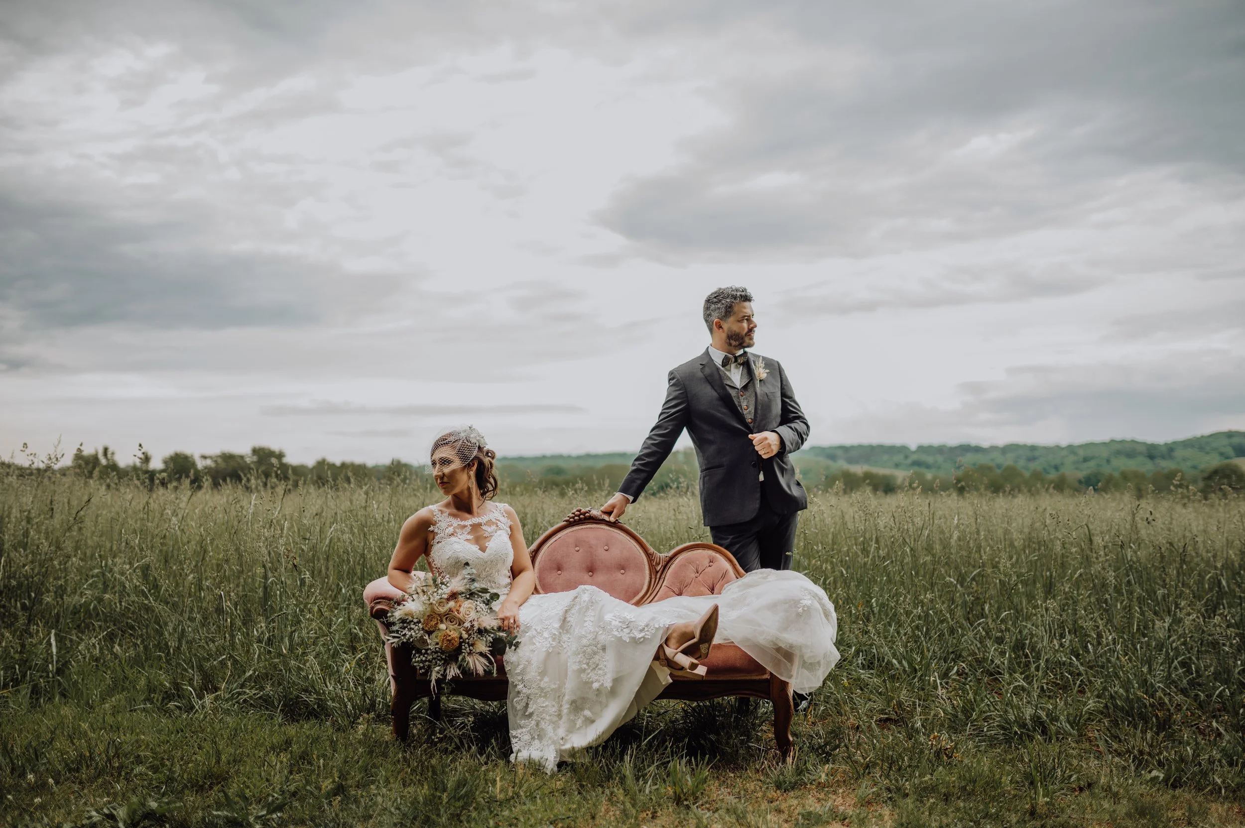 Outdoor wedding portrait in NC