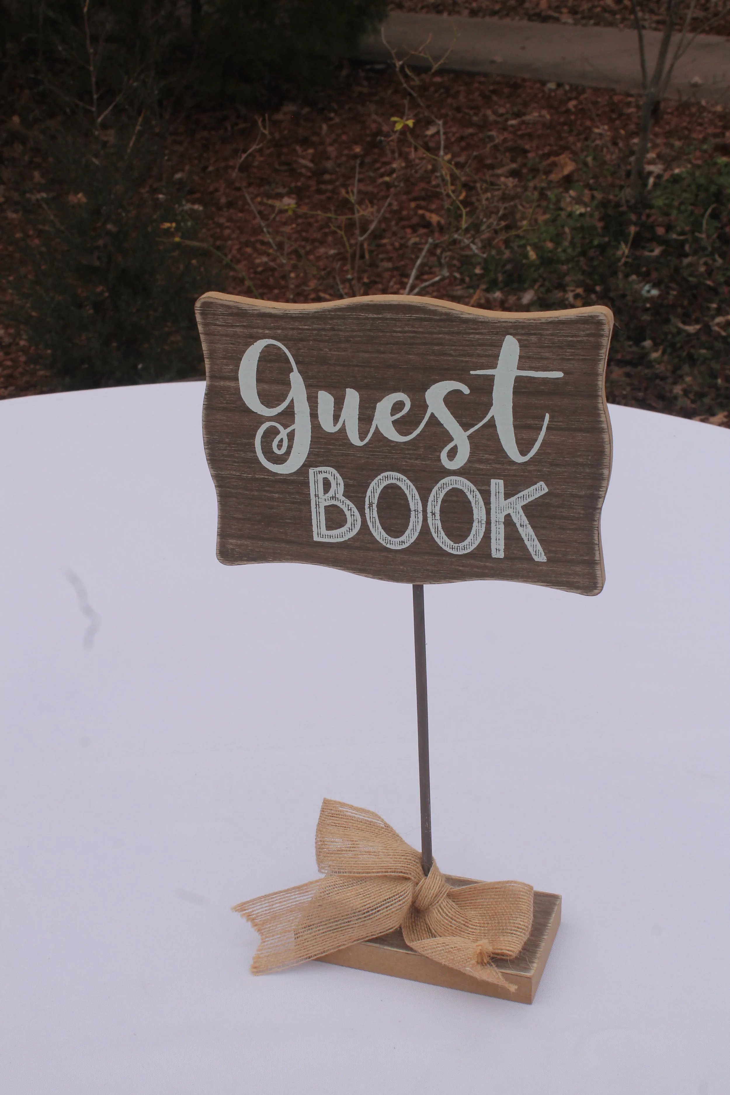 Wooden "Guest Book" Stand Sign