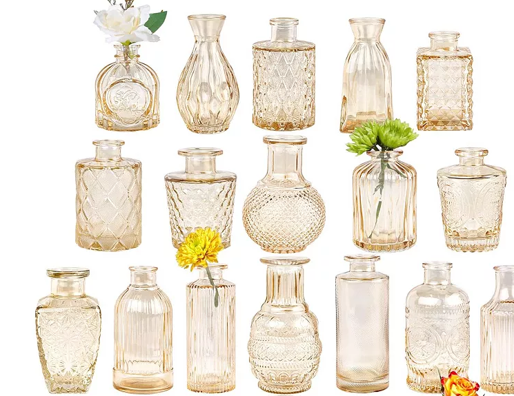 Amber Vintage Bud Vases