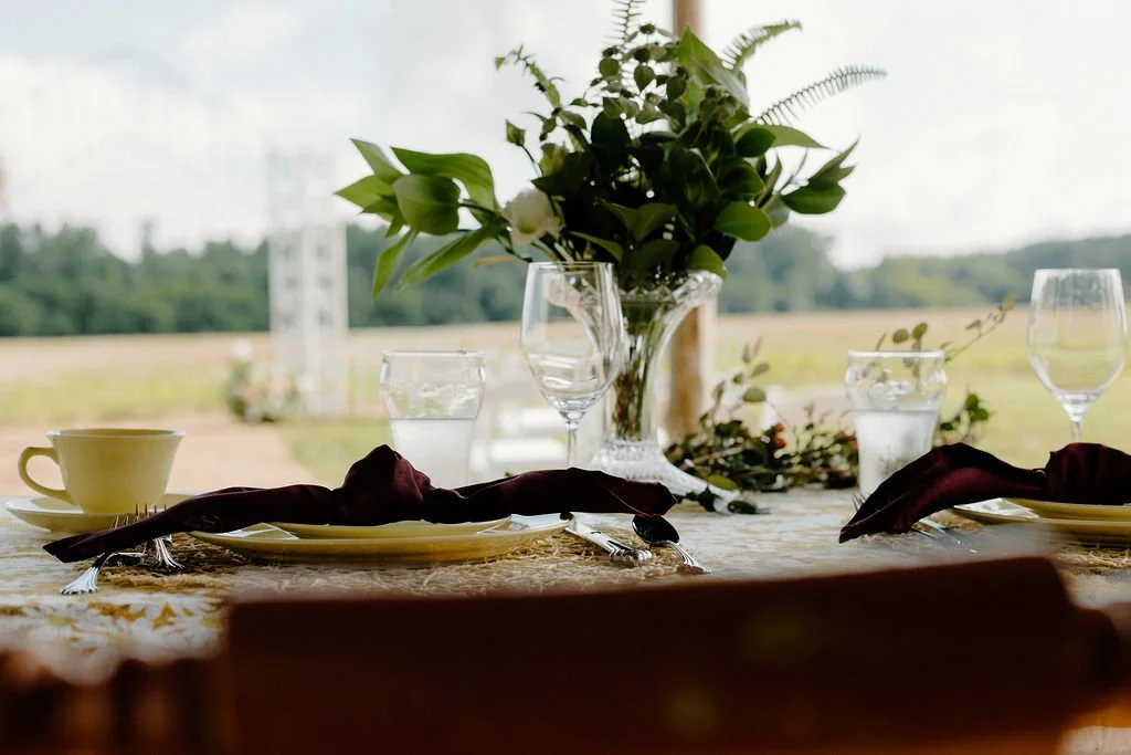 Decor at micro wedding in NC