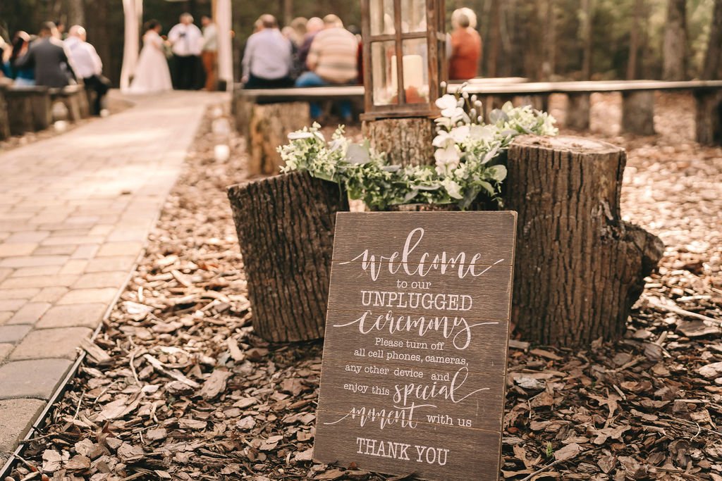Wooden Unplugged Ceremony Sign