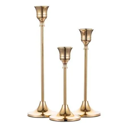 Vintage Gold Taper Candle Holders