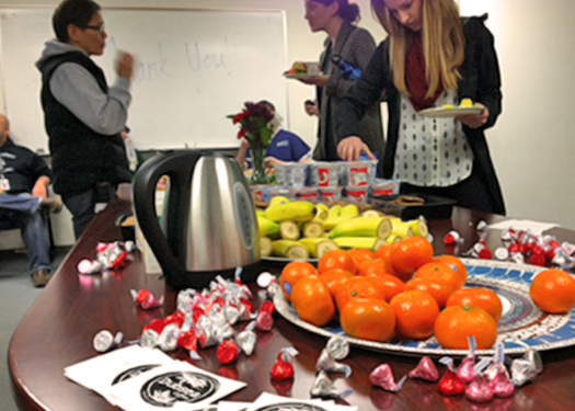 Joining with others to appreciate our teachers and staff at Evergreen
