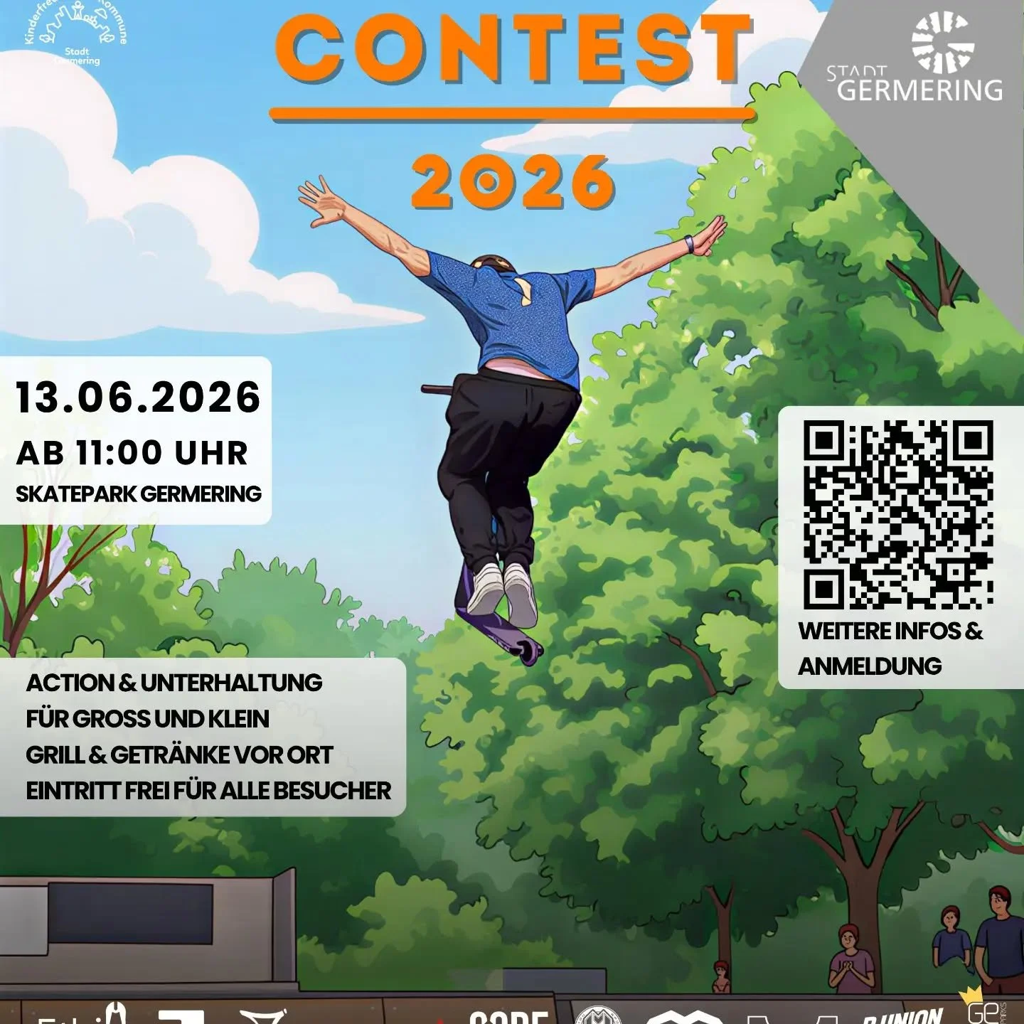 Pflichttermin👍🥳 f&uuml;r Scooter-Fahrer und dem Nachwuchs, der mal schnuppern m&ouml;chte 🤩.
Test-scooter MGP f&uuml;r den Pumptrack und Geschenke! @skatepark.germering @coreuk @ao_scooters #sportsandtrendsteam