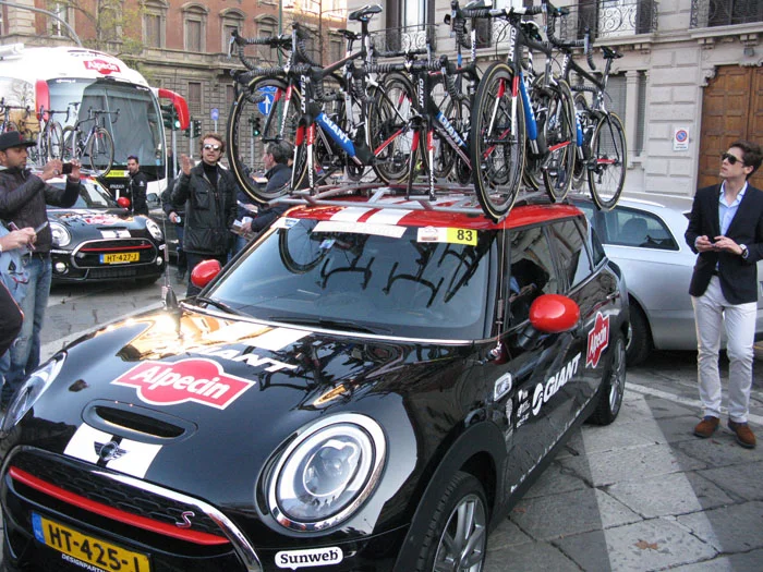 Is this the cutest team car ever?Giant-Alpecin’s Mini-Cooper