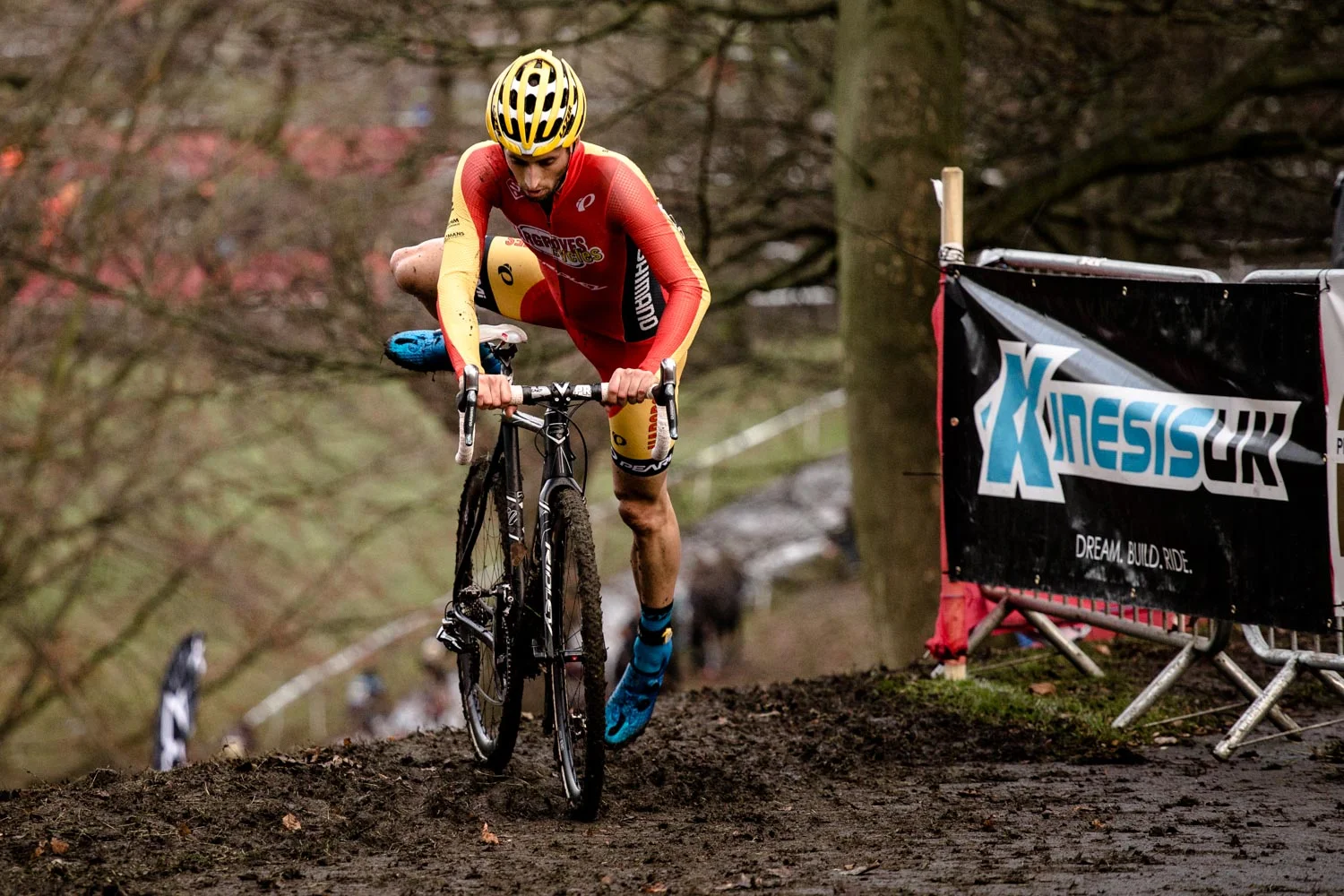 Two Brits in Milano: Luke Rowe (Sky) and Steve Cummings (Dimension Data) relaxed before the start at Milano-Sanremo the latter chatting to Sky photographer Scott Mitchell