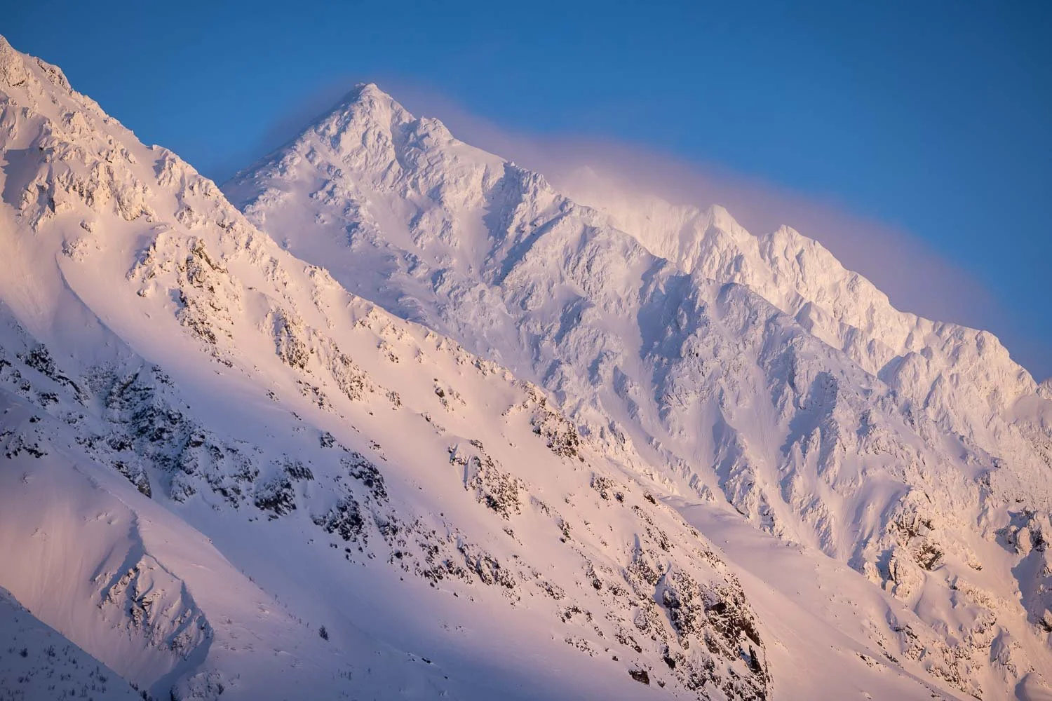 sončni zahod na gori stene