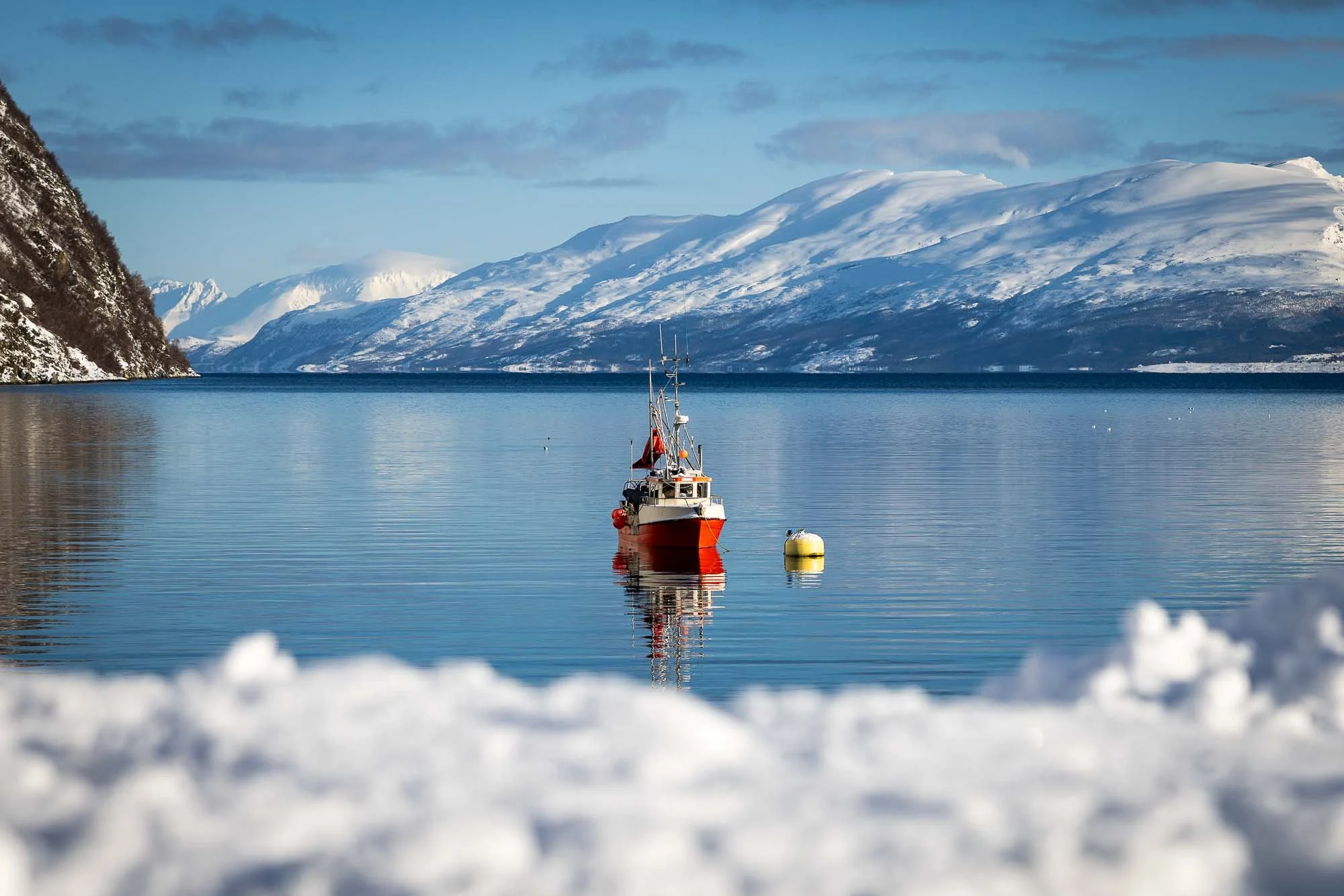ribiška ladja fjord mrzlo morje