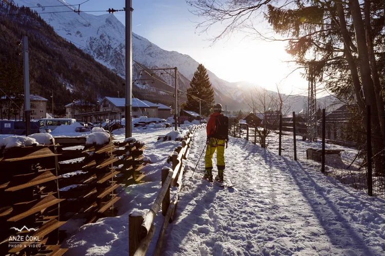 Zimski pornič pod Monte Roso in Mont Blancom