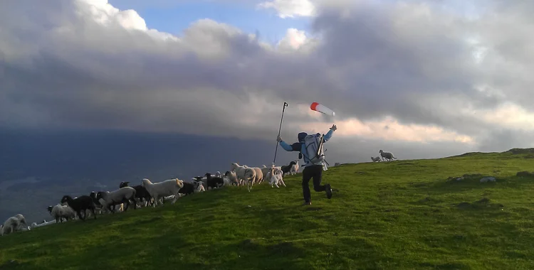 Polet z vrha Vajneža (2104 m)