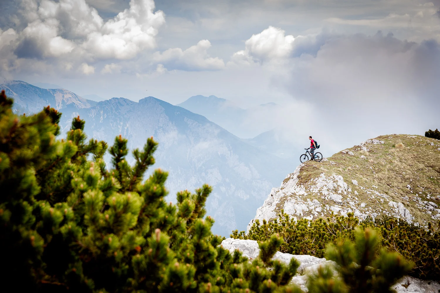 Exploring the unknown tracks with a mountain bike.