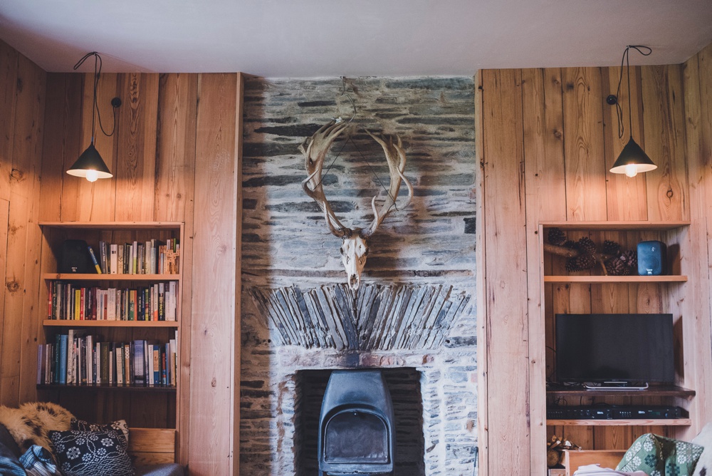 stag heads decoration at Fforest wedding