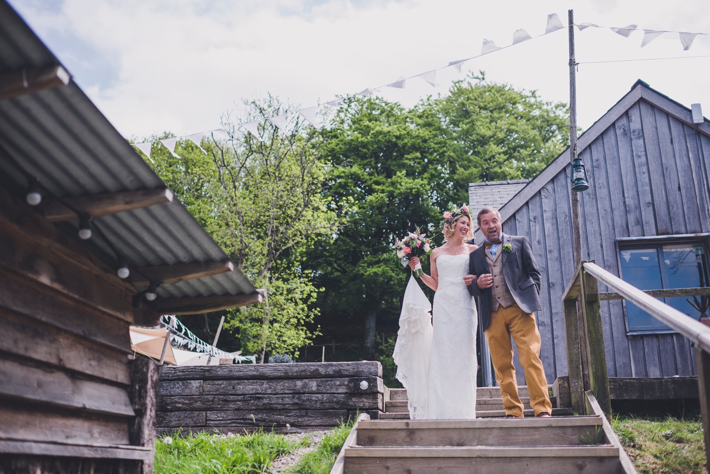 Outdoor wedding ceremony Fforest Wales